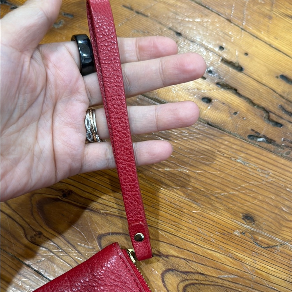 Cynthia Rowley Red Genuine Leather Wristlet Purse Wallet - Picture 6 of 11